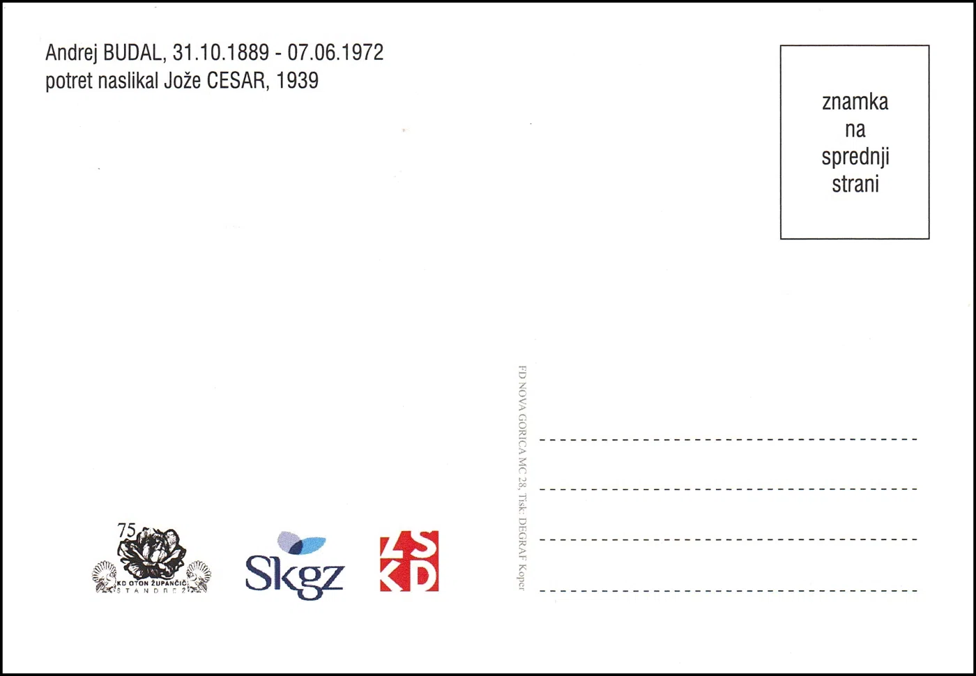 50. OBLETNICA SMRTI ANDREJ BUDAL 1889 - 1972